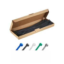 Haus Projekt Black 300x3.6mm Cable Ties Heavy Duty, 100pcs Premium Industrial Multi-Purpose Plastic Zip Tie Wraps, Indoor and Outdoor Use, Cable Management Wires, Office, Zip Ties Black Plastic Ties