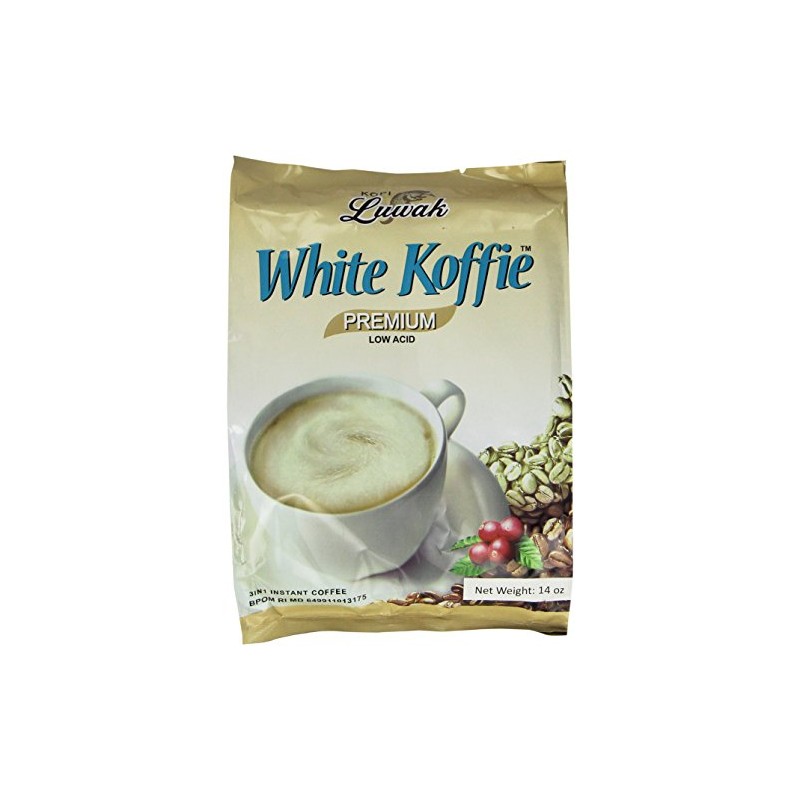 LUWAK White Koffie LOW ACID (3in1) Instant Coffee 13.5oz, Pack