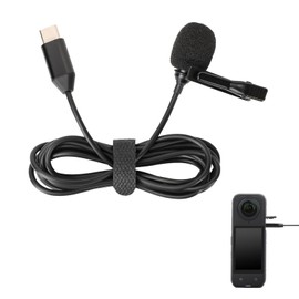 UKATOF Microphone Lightweight Neck Clip Microphone for Insta360 X4 Mic Effective Noise Reducing Recording Microphone Type-C Microphone Clip