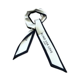 LumiSyne Skinny Silk Scarf Women Girls Slim Long Neckerchief Flowers Tree Print Letter Pattern Retro Artistic Style Satin Ribbon Silk Cloth Tie Headdress Hair Scarf Handbag Grip Tape, Letter