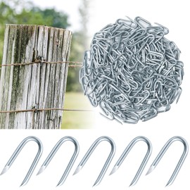 AHEONLAR Wire Fencing Staples (400PCS), 1'' Galvanised Fence Staples, U Nails Fence Fasteners Yard Cable Staples, U Shaped Nails for Wood, Chicken Wire, Mesh Fence, Woven Fencing and Wire Mesh