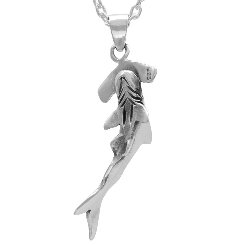 Shinjuku Silver 925 Men's Pendant Top, Shark, Creature, Hammerhead Shark,
