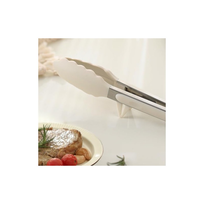 TOWINGO Silicone Tongs Set - 9 Inch Mini Kitchen Utensils