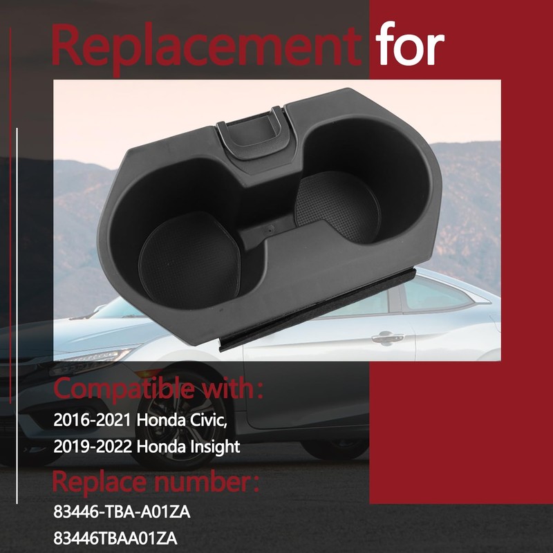 Cup Holder Insert Accessories for Honda Civic 2016-2021 Lx Ex