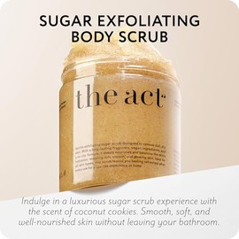 The Act Exfoliante Corporal De Azcar Exfoliante Natural Para Una Piel Suave. Cuidado Suave Con Karit, Almendras, Macadamia Y Caf Verde. Vegano....    