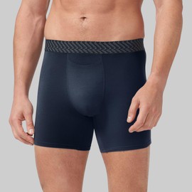 Tommy John Men’s Mid-Length Underwear 6”, Cotton Basics Boxers with Contour Pouch, Soft Breathable Stretch Fabric Mens Underwear for Daily Wear, 4 Pack (Dress Blues/Turbulence, Small)