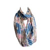 Etwoa's Blue Stripe Flores Infinity Bufanda Circle