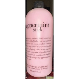 PHILOSOPHY Peppermint Stick SHAMPOO, SHOWER GEL & BUBBLE BATH 32 Oz With Pump
