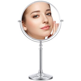 PIMPLEGO Makeup Mirror, 20X Magnifying Mirror with with Stand, Double Sided 1X & 20X Magnifying Mirror 360° Rotation for Bathroom or Bedroom, 8.6 Inches