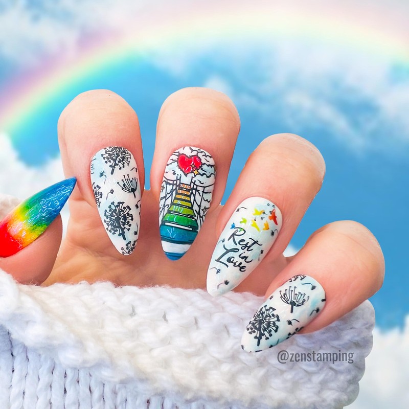 Maniology Loving Memories Nail Stamping Plate, Memorial Symbols Stamp Plates,