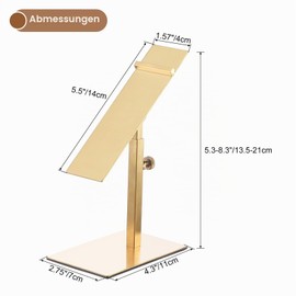 sourcing map Stainless Steel Shoe Display Stand, Pack of 2 Adjustable Height Shoe Heel Shoe Riser Metal Shoe Rack Holder for Home Retail Deliveries, Gold