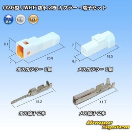 JST Japan Crimp Terminal Manufacturing Type 025 JWPF Waterproof 2 Pole Coupler Terminal Set