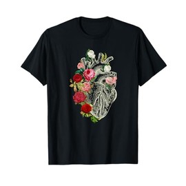 Anatomical Heart Floral Organ Cardiology Cardiac Nurse T-Shirt