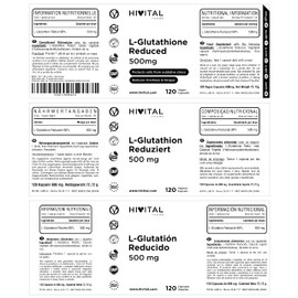 Glutathione 500mg 98% Reduced 120 Vegan Capsules for 4 Months Amino Acid L-Glutathione Cellular Antioxidant that Helps Rejuvenate Cells and Reduces Fatigue and Fatigue