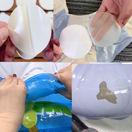 Birllaid 12Pcs Inflatable Patch Repair Kit Waterproof, 3" Pool Repair Patch, Outdoor TPU Repair Patch for Inflatable Pool, Bounce House, Raincoat, Umbrella, Swimming Ring, Large, Clear, Heavy Duty