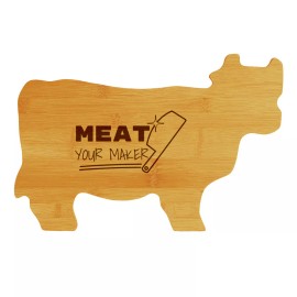 Signs ByLITA Meat Your Maker 14.75 x 9.75" Cow Shape Cutting Board