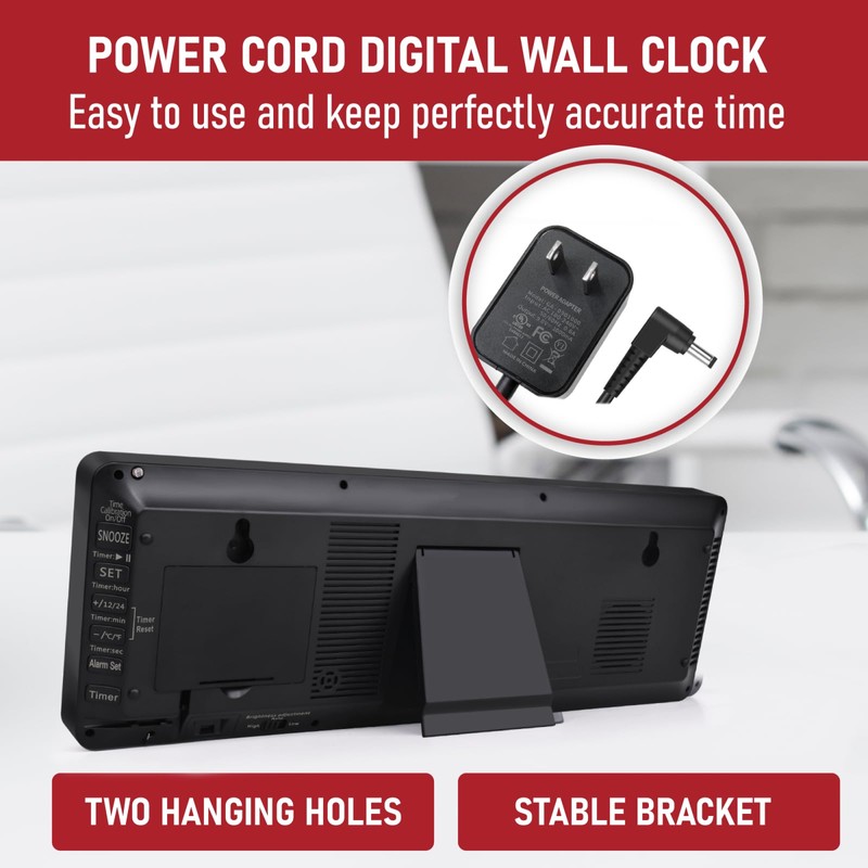 TXL 17.2'' Bluetooth Large LED Digital Wall Clock, Large Display