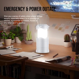 Lichamp LED Camping Lantern, 4 Pack Battery Powered Flashlight for Power Outages, Portable Collapsible Hanging Light Essential for Home, Outdoor, Emergency Lamp Survival Kit Gear for Hurricane, B4LW