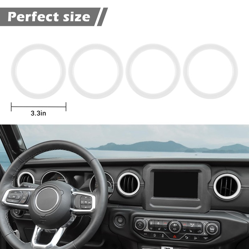 RT-TCZ for Wrangler JL Dash Air Vents Cover Trim Stickers