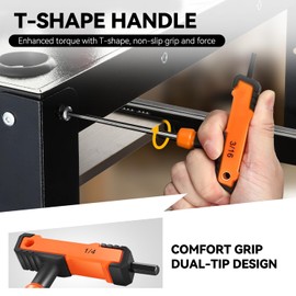 Auto Dynasty 8pcs Allen Wrench Set Allen Key Set T-Handle Hex Key Tools Set Portable for Home Household Office Warehouse With Carrying Case, 5/32"-3/8", Orange