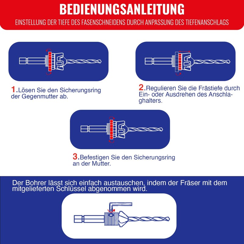 TIVOLY 11900720400 Drill Bit and Cutter Made of Wood, Metal,