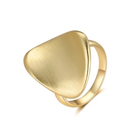 Mytys 14K Gold Plated Rings for Women-Geometric Chunky Statement Ring-Disc Knuckle Band Ring (Triangle Gold, 7)