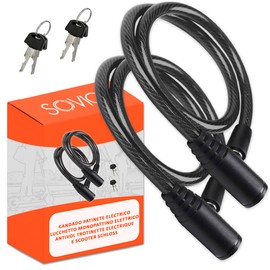 E Scooter Lock Double Security 2 Pieces Steel Cable Durable 60 cm Modern Key Lock Secure Robust Practical Easy to Store Black