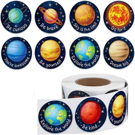 500Pcs Round Celestial Bodies Stickers for Kids, Teacher Reward, School Supplies - Planet Incentive Roll Stickers (U109 Series)