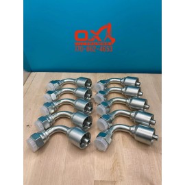 OX 10 Parker Style 13943-8-6 Hydraulic Hose Crimp Fitting 3/8” Hose X 1/2” FJIC 90