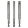 sourcing map 3pcs TT50 Security Torx Head Screwdriver Bit 4"