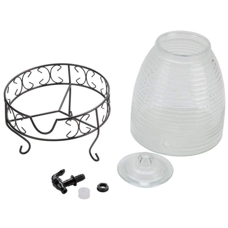 2.4 Gallon Glass Bee Hive Beverage Drink Water Ice Tea