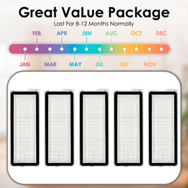 (5 Pack) QV 35S Replacement HEPA Filters Compatible with Roborock QV 35A, QV 35S, Qrevo MaxV, Qrevo S, Qrevo Plus, Qrevo Pro, Qrevo Curv Robot Vacuum, Filters Accessories Kit, Vacuum Filters