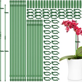 40 varillas ajustables para plantas con 40 anillos y 20 conectores, anillos de soporte de plantas de plástico para jardín verde, estacas de apoyo para plantas de interior y exterior, plantas de