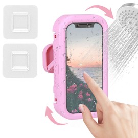 LELE LIFE Shower Phone Holder 480 Degree Rotation Waterproof Touch Screen Adjustable Wall Mount for Shower Bathroom Bathtub Kitchen Up to 7\