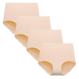 TUTUESTHER No Show High Waist Underwear for Women Seamless Panties Invisible Briefs Full Coverage Womens Underwear Pack(XX-Large, Nude)