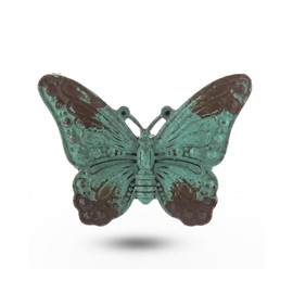 Distressed Blue Butterfly Knob (1 Set), Decorative Knobs for Cabinets and Drawers – Novelty Furniture Knobs and Pulls for DIY Hardware Crafts – Vanity, Bathroom, or Dresser Hardware for Home Decor
