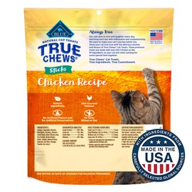 Blue Buffalo True Chews Sticks Natural Cat Treats, Chicken Recipe, Meaty & Savory Treats Made in The USA, 3-oz Bag