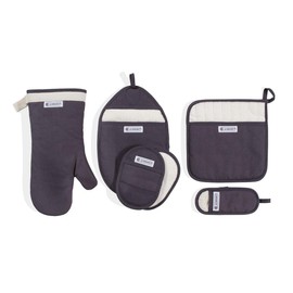 Le Creuset One Size Pearl Grey Cotton Canvas Pot Holder with Extra Wrist Protection