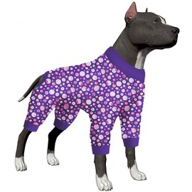 LovinPet Fat Dog Pajamas Onesies for Giant Dogs, Anxiety Calming Dog Jammies, Lightweight Knit, Pitfull Clothes, Pajamas for Pitbulls, Onesies for Dogs, Medium