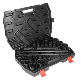 Bzsunway 27 PCS Master Impact Socket Set 3/4-Inch-Drive Jumbo Impact Socket Set,Standard SAE (7/8" to 2") and Metric (22 to 50 mm) Size Socket Set with Extension