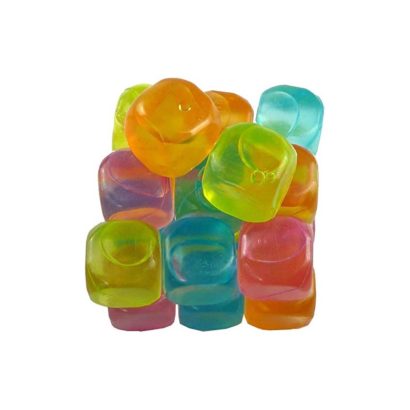 eMkay® 20 Pcs PLASTIC REUSABLE WASHABLE SQUARE ICE CUBES MULTICOLOUR