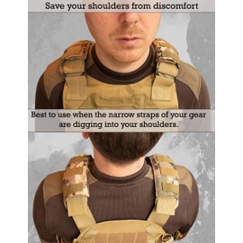 Shoulder Strap Pad for Optimal Weight Distribution, Plate Carrier Shoulder Pads with Velcro, Backpack Strap Pads, Shoulder Strap Cushion for Tactical and Weighted Vests, Body Armor, Waist Belts