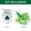 St Patricks Day Decorations-4pcs St.Patrick's Day Mini Jars with Artificial