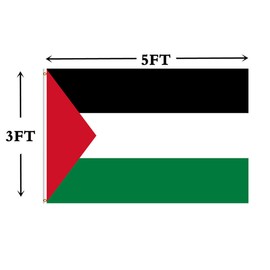 ANCONINE Palestine Flag 3x5 FT,Palestinian National Flags with 2 Brass Grommets,Sturdy Double Stitched and Premium Polyester. (3x5ft)