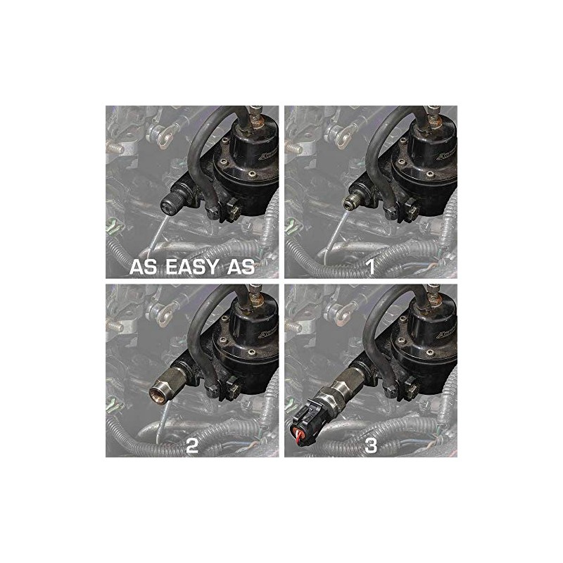 GlowShift -4 an Fuel Rail Fuel Pressure Sensor Thread Adapter