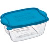 Mongarid Rectangular Shape Food Containers, 1 Liters, Transparent/Blue, 1 L