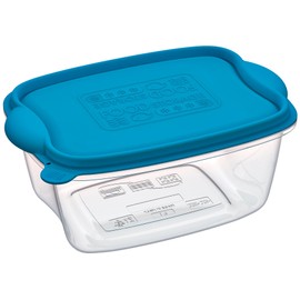 Mongarid Rectangular Shape Food Containers, 1 Liters, Transparent/Blue, 1 L