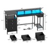 Furologee 60" Black Computer Desk with 4 Drawers and Printer