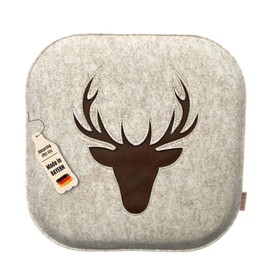 kontor28®- nachhaltiges Sitzkissen Stuhlkissen Johann, handgefertigt Made in Germany, 37,5 x 37,5cm aus upcycling rPET Filz, Sitzauflage mit Polsterung-Outdoor geeignet & waschbar, beige 1er Set