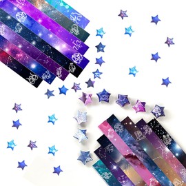 DANUDON 1080 Sheets Origami Stars Paper Sheet, Outer Space Sky Origami Lucky Star Paper Twelve Constellations Origami Stars Paper Decoration Folding Paper Strips for Paper DIY Hand Crafts